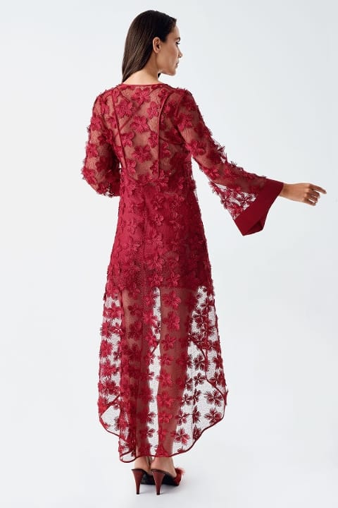 Çapraz Askılı Asimetrik Saten Gecelik Takımı Pembe İmaj 2410 - 2