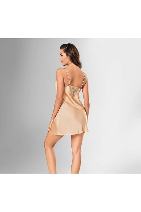 Nar Çiçeği Renkli 2li Sabahlık Gecelik Takım Ahu 1812 - Altın