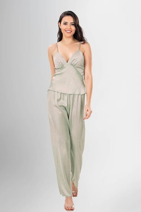 Çiçek Desenli 3'lü Sabahlık Pijama Takımı Ahu 1953 - 2