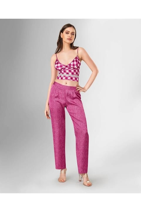 Lacivert Penye 3'lü Pijama Takımı Ahu 1836 - Fuşya