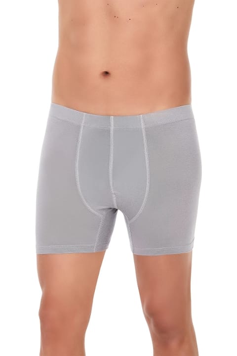 Bambu Elastan 3'lü Paket Gri Boxer Yıldız 322 - Gri