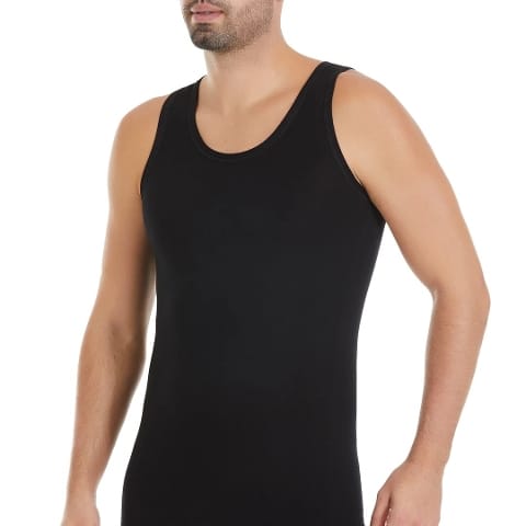 Bambu Elastan Siyah Kısa Kollu Atlet Yıldız 316 - Siyah