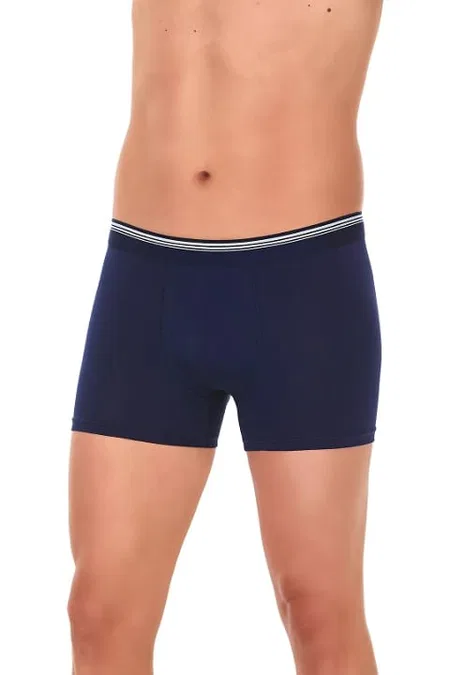Likralı Düz Dikişli Erkek Boxer Yıldız 368 - Lacivert