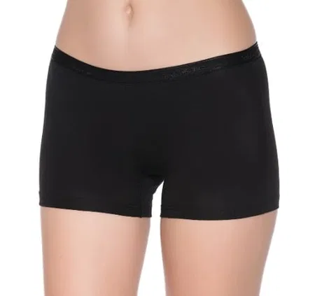 3'lü Paket Yüksek Bel Modal Boxer Kadın Siyah Yıldız 3625 - Siyah