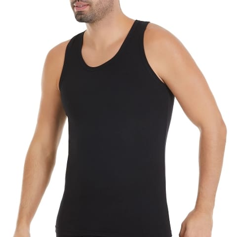 Modal Pamuk Elastan 3'lü Paket Sporcu Erkek Atlet Yıldız 79 - Siyah