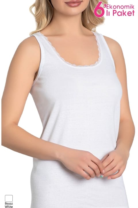 Kalın Askılı Pamuklu Kadın Atlet Lüx DRM 6502