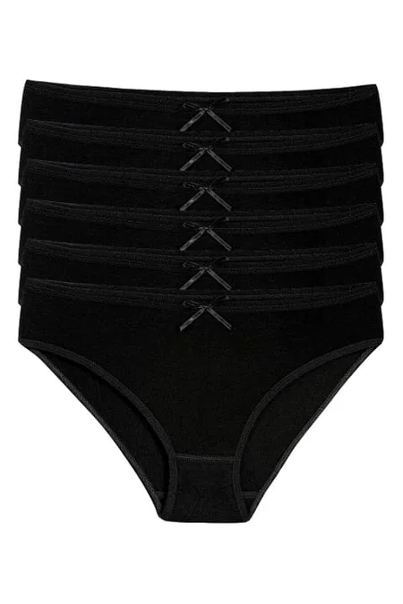 Bambu Yüksek Bel Bikini Külot Siyah Yıldız 3911 - Siyah