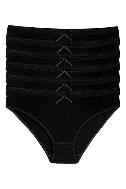 Bambu Yüksek Bel Bikini Külot Siyah Yıldız 3911 - Siyah