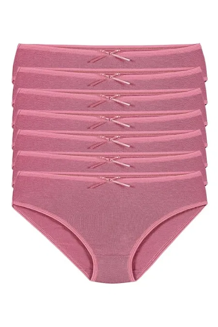 Yüksek Bel Bambu Bikini Külot 6'lı Paket Yıldız 3909 - Pembe
