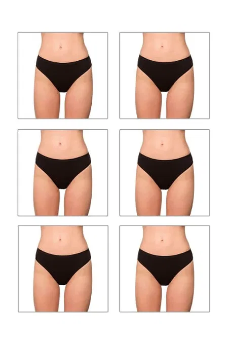 Pamuklu Likralı Yüksek Bel Slip Külot Özkan 6120 - Siyah