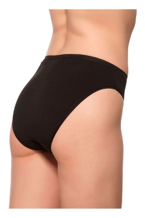 Pamuklu Likralı Yüksek Bel Slip Külot Özkan 6120 - Siyah