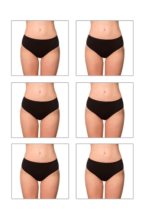 Yüksek Bel Pamuklu Likralı Bato Külot  Özkan 6121 - Siyah