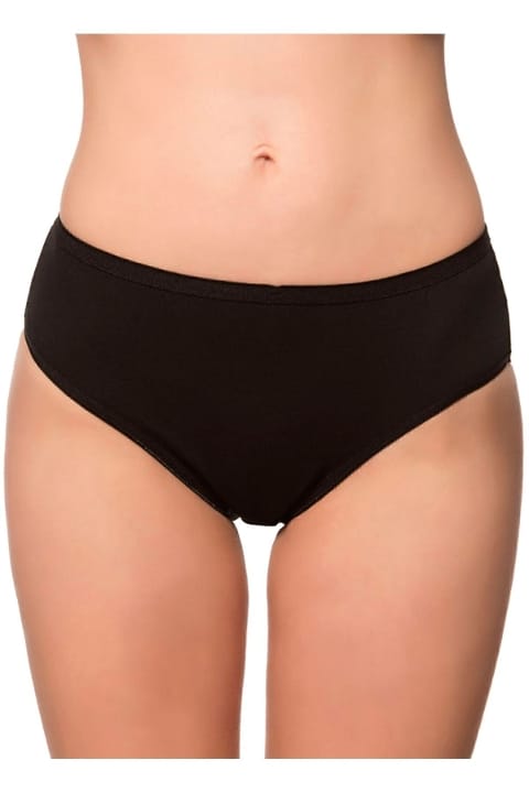 Yüksek Bel Pamuklu Likralı Bato Külot  Özkan 6121 - Siyah