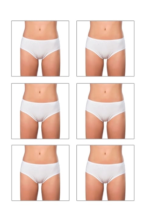 Yüksek Bel Pamuklu Likralı Bato Külot  Özkan 6121 - Ten