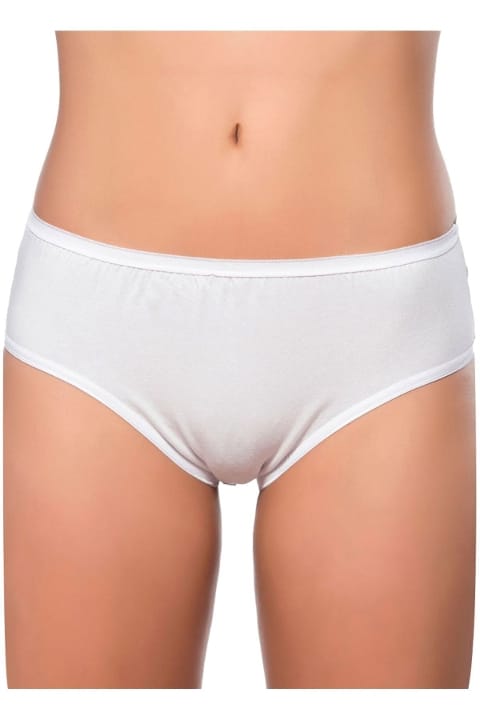 Yüksek Bel Pamuklu Likralı Bato Külot  Özkan 6121 - Beyaz