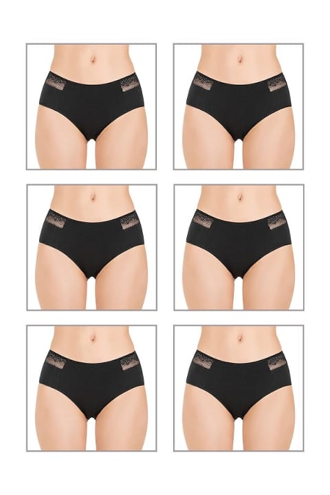 Pamuklu Dantel Detaylı Yüksek Bel Külot Özkan 26848 - Siyah