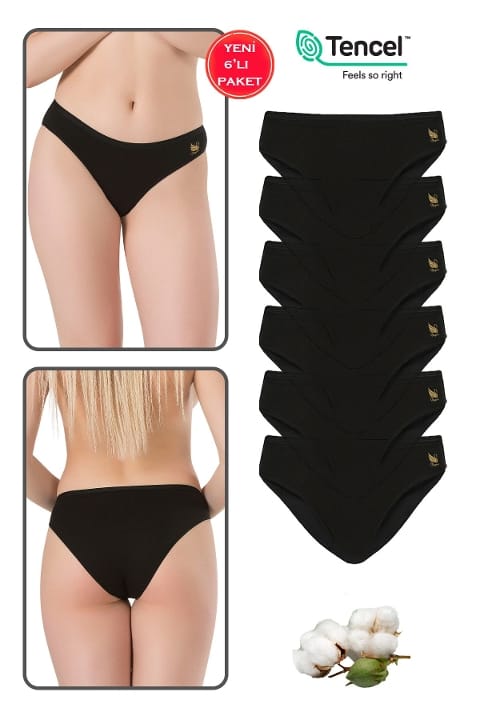 Pamuklu Modal Esnek Yüksek Bel Külot Özkan 23924 - Siyah