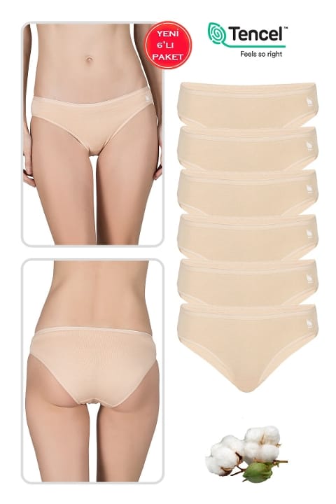 Pamuklu Modal Esnek Yüksek Bel Külot Özkan 23924 - Ten