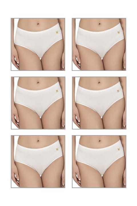 Pamuklu Modal Esnek Yüksek Bel Bato Külot 10lu Paket Özkan 23922 - Ekru