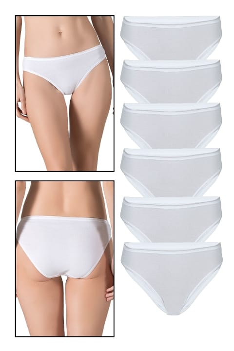 Yüksek Bel Esnek Slip Külot 10lu Paket Özkan 23926 - Beyaz