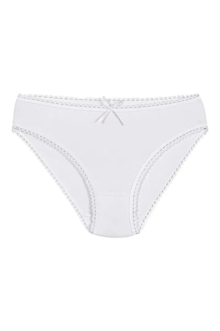 Dantelli Yüksek Bel Bikini Külot 6'lı Paket Yıldız 3900 - Beyaz