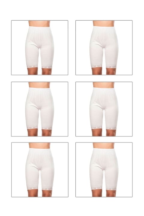 Pamuklu Dantelli Yüksek Bel Külot  Özkan 0114 - Beyaz