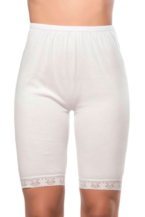 Pamuklu Dantelli Yüksek Bel Külot  Özkan 0114 - Beyaz
