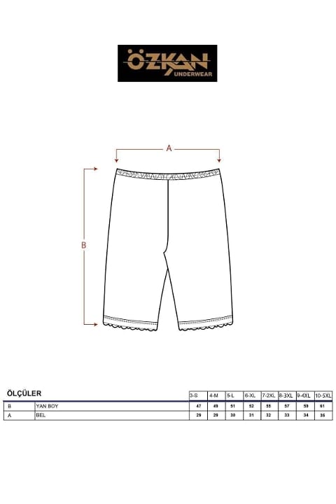 Pamuklu Dantelli Yüksek Bel Külot  Özkan 0114 - Beyaz