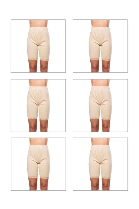 Pamuklu Dantelli Yüksek Bel Külot  Özkan 0114 - Ten