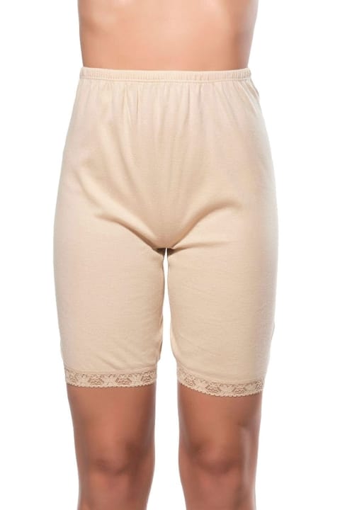 Pamuklu Dantelli Yüksek Bel Külot  Özkan 0114 - Ten