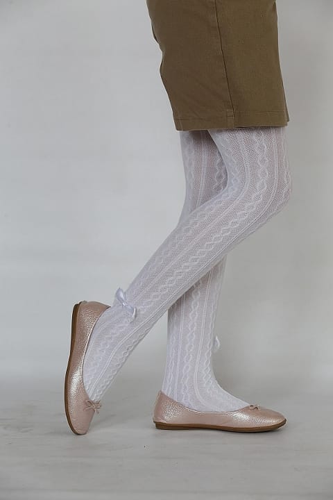 Pamuklu Kaydırmaz Tabanlı Çocuk Külotlu Çorap Daymod 2122108 - Beyaz