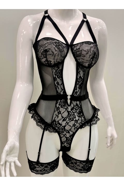 Dantel Detaylı Somon Jartiyer Takım Sistina 1050 - 2