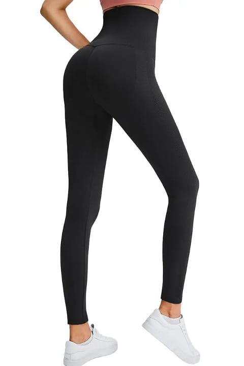 Yüksek Bel Dikişsiz Korse Tayt Siyah Pera Fitol 8021 - Siyah