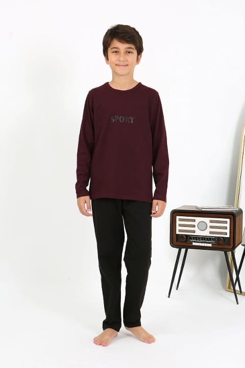 Uzun Kollu Erkek Çocuk Penye Pijama Takım Akbeniz 20437