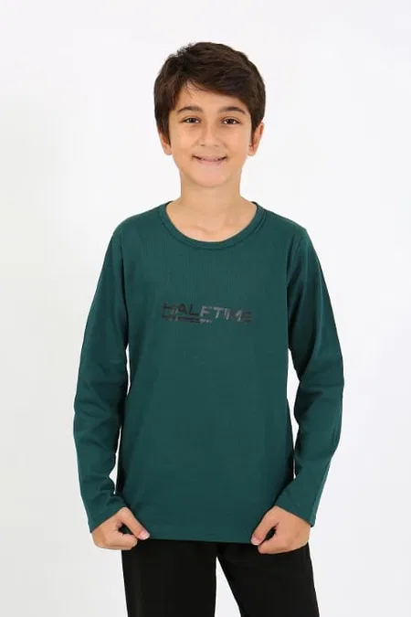 Akbeniz Erkek Çocuk Uzun Kollu Penye Pijama Takım Akbeniz 20437 - Görsel 3