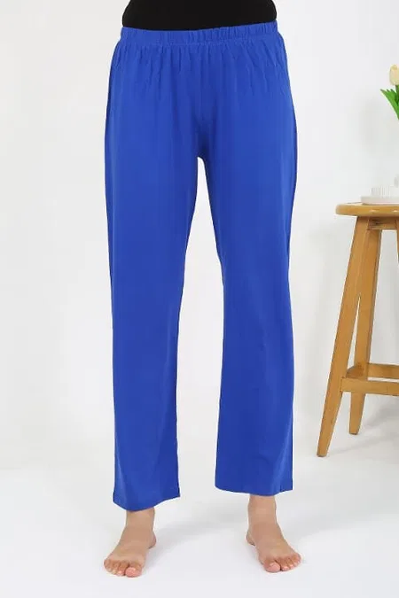 Akbeniz Mavi Penye Düz Tek Alt Kadın Pijama Akbeniz 27538 - Görsel 3
