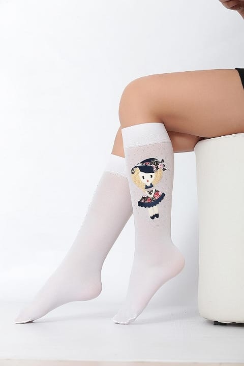 Kaydırmaz Tabanlı Dizaltı Çorap Daymod 2242013 - Beyaz