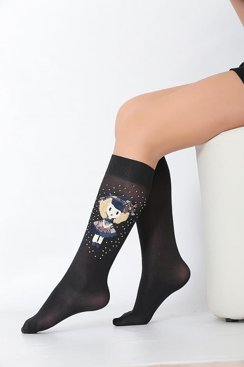 Kaydırmaz Tabanlı Pamuklu Çocuk Dizaltı Çorap Daymod 2242013 - 2