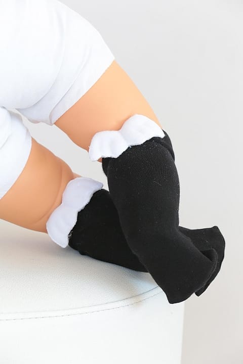 Viskon ve elastan karışımı dizaltı çorap Siyah Daymod 2542003