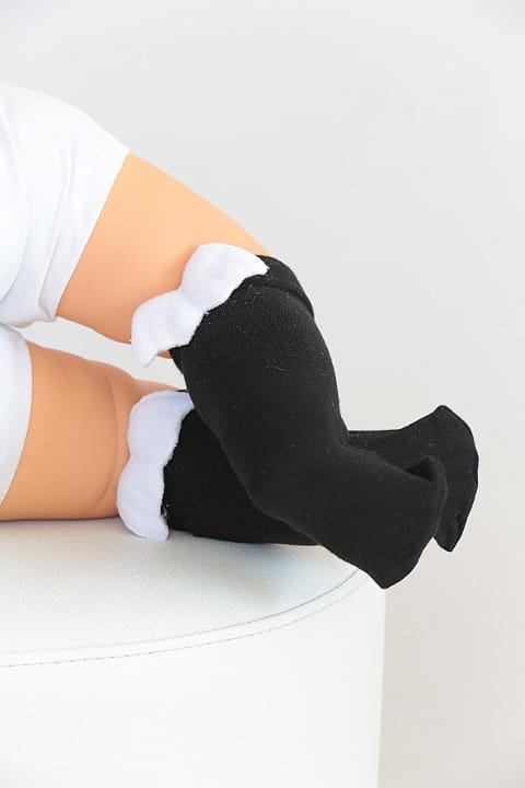 Viskon ve elastan karışımı dizaltı çorap Siyah Daymod 2542003 - Siyah