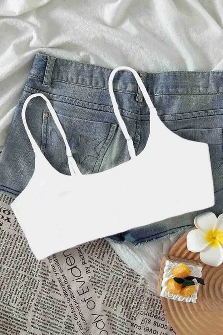 İnce Ayarlanabilir Askı Bikini Üstü Beyaz Angelsin 4564 - Beyaz