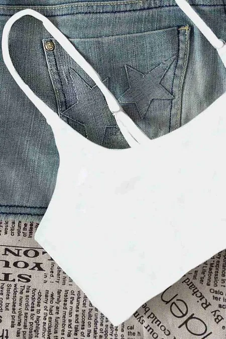İnce Ayarlanabilir Askı Bikini Üstü Beyaz Angelsin 4564 - Beyaz