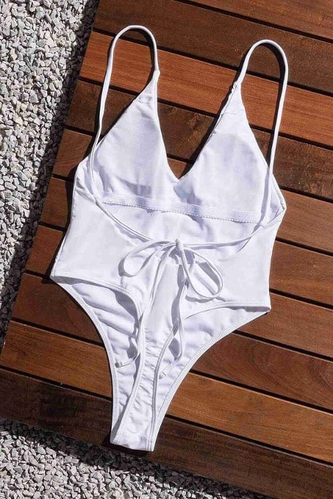 Angelsin V Yaka Sırt Dekolteli Brazilian Kesim Mayo MS 4361 - Beyaz - 2