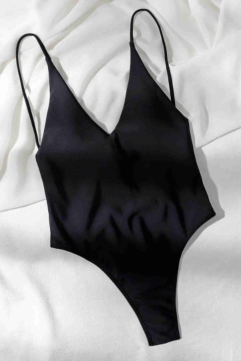 Angelsin V Yaka Sırt Dekolteli Brazilian Kesim Mayo MS 4361  - Siyah