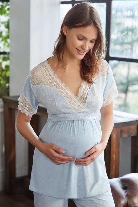 Anıl Anıl Hamile Sabahlık ve Pijama Takım 9603 - Görsel 8