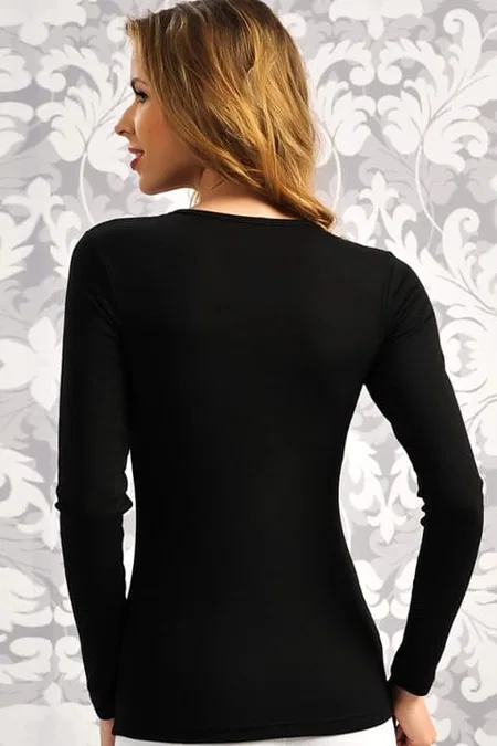 Anıl Uzun Kollu Bayan Thermal Atlet 8533 - Siyah