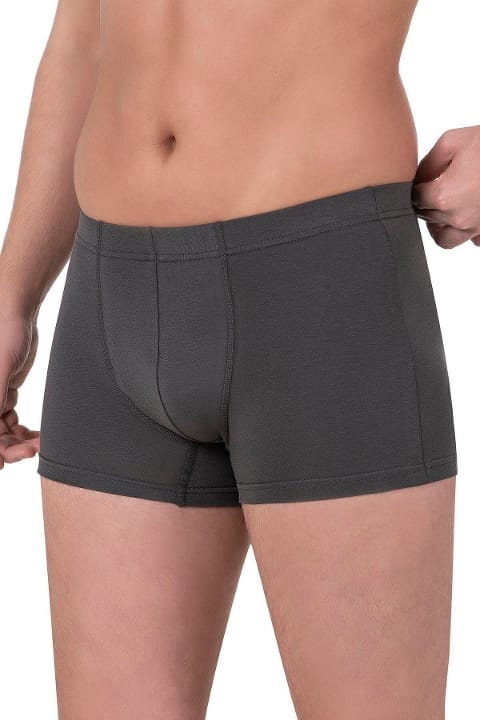 Pamuklu Likralı Esnek Rahat Boxer Şort Özkan 12024 - Antrasit