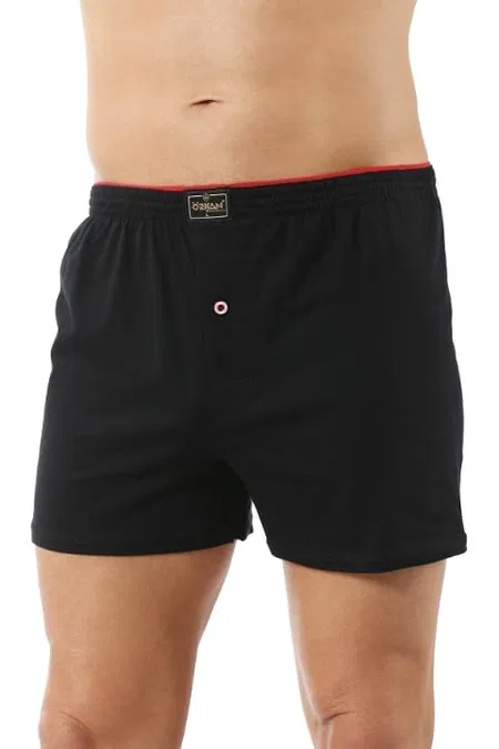 Siyah Düğmeli Pamuklu Boxer Özkan 0041 - Siyah