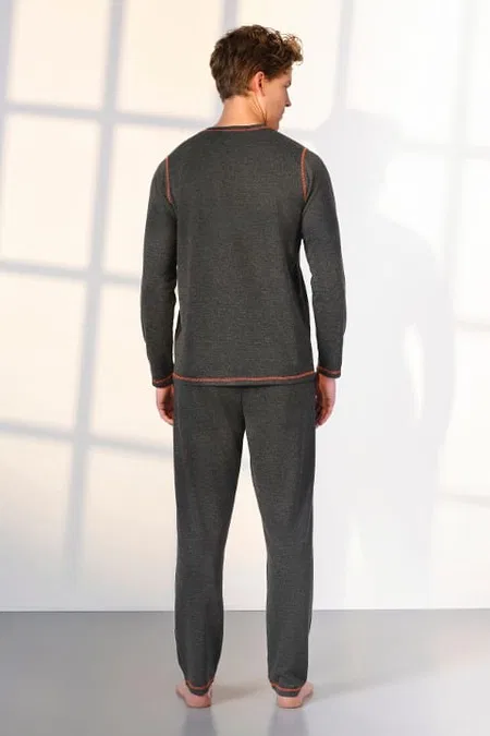 Yüksek Kalite Polyester Viskon İki Parça Pijama Takımı Doreanse 254541 - Antrasit