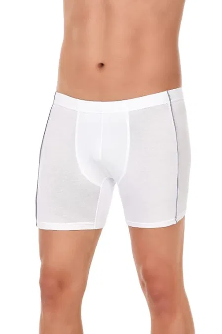 Pamuk Modal Elastan Beyaz 3'lü Paket Boxer Yıldız 105 - Beyaz